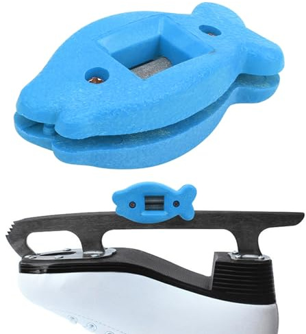 Agatige Affilacoltelli per Pattini da Ghiaccio, Affilacoltelli per Pattini da Hockey Affilatrice per Scarpe Affilatrice per Lame per Bordo Strumento per la Manutenzione Mola con Pietra (Blu)