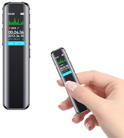 Gonikli Grabadora de Voz Espía, Función de contraseña, Memoria de 64 GB | Recargable por USB Grabadora Voz, Control por Voz, Reproductor MP3, Para Cursos, Reuniones y Entrevistas（10*2*1）