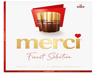 merci Finest Selection Große Vielfalt – 1 x 250 g – Erlesene Schokoladen-Spezialitäten – Gefüllte und nicht gefüllte Pralinen