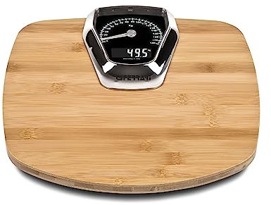 G3 Ferrari G30047 Formula Elegance Bilancia Elettronica, 100 gr/180 Kg, Display LCD Retroilluminato, Pedana Bambù, Doppio Display Analogico e Digitale, Accensione automatica