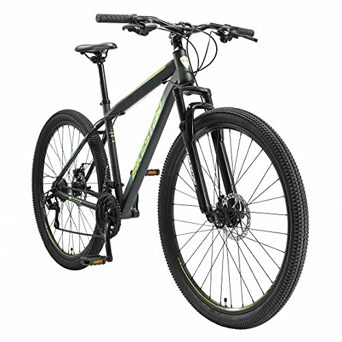 BIKESTAR VTT Vélo Tout Terrain, Frein à Disque, 21 Vitesses Shimano, 29 Pouces | Mountainbike Suspension Avant Cadre 19 Pouces | Noir
