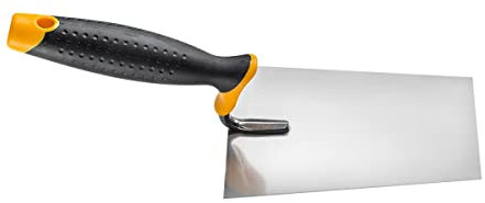 HARDY 2k Llana de Albañilería Angular Acero Inoxidable * 28 * Serie Mortero Extendido Albañilería Enlucido Mango de Madera Maciza Cómodo Ligero 18x12 cm
