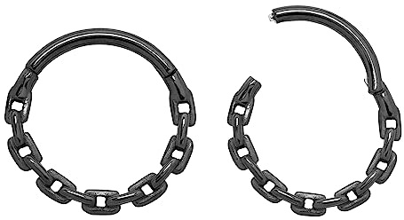 365 SLEEPERS 316L Kirurgiskt stål Unisex Kedjelänk Gångjärn Segment Ring Örhänge Helix Tragus Septum Nos Hoop Örhänge Body Piercing Smycken 8mm 10mm