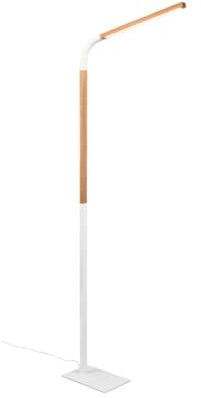 Trio Leuchten Stehleuchte Norris 445210131, Metall Weiß matt, Holz naturbelassen, inkl. 11 Watt LED, Dimmer