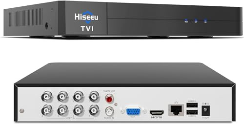 Hiseeu CCTV Surveillance DVR 8 Channel, H.265+ DVR Security Digital Video Recorder Advanced 5MP CCTV DVR for Security Camera,AHD/TVI/CVI/CVBS/IPC,Remote Access,No Monthly Fee (No Hard Drive)