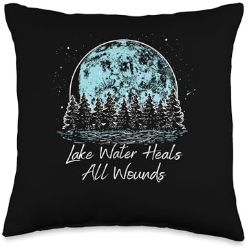 Lake Water Heals All Wounds Summer Lakes Tropical Lagoon Throw Pillow