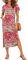 AUSELILY Summer Dress for Women Short Sleeve Maxi Beach Dress V Neck Sundress Slit Dress with Pockets Elegant Dresses Boho Floral Red XL