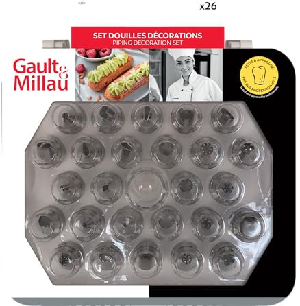 GAULT&MILLAU - Set de 26 Douilles Décorations - Pâtisserie - Créez des décors sophistiqués - Robuste et fonctionnel - Lot de 1, Acier Inoxydable
