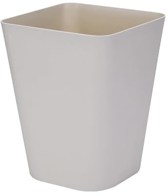 Sinoba Corbeille à papier 6102 - En plastique - Idéale pour chambre d'enfant, bureau, cuisine - Hauteur : 29 cm - 12 l - Beige