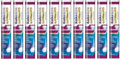 Kukident Professionell Zahnweiß-Tabs - 10x30 Zahnersatzreinigungstabletten für die Dritten