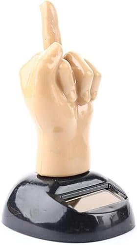 Wyjuan Car Dashboard Solar Powered Mid Finger Shaking Toy Dancing Figure Novelty Decorative Toy Figures Playsets Kits