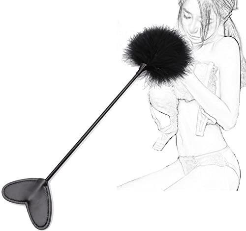 TRQOYTU Whippersnapper SM Fouet Érotique Avec Palette En Cuir Et Chatouilleur En Plumes Deluxe Chatouilleur BDSM Bondage Spanking Fouet Clitoridien En Plumes Jeux De Rôle Érotiques Jouets Sexuels