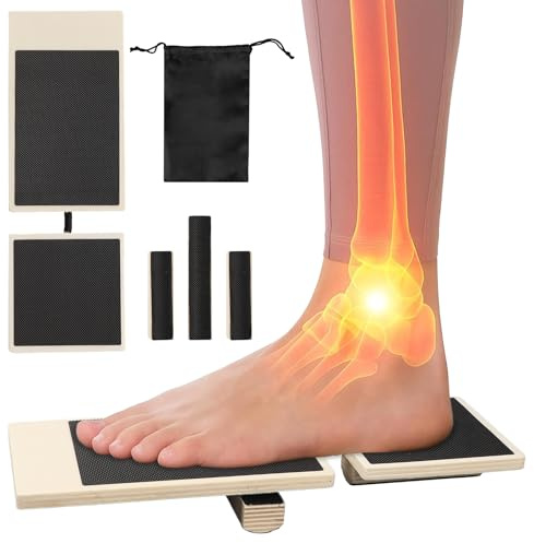 Ankle Balance Board Foot Strengthener, Wooden Single Leg Balance Board, Foot Strengthener & Posture Corrector for Sprained Stability Exercises Balance Training and Plantar Fasciitis Relief