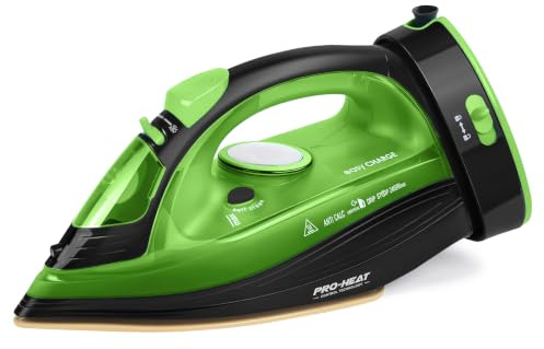 ZStarlite Ångstrykjärn Trådlös, 2400W Trådlös Ångstrykjärn Powersteam Ultra Keramisk stryksula, Antikalk och Droppstopp, Sprayvattenfunktion, Vertikal ånga, Självrengörande med 320 ml