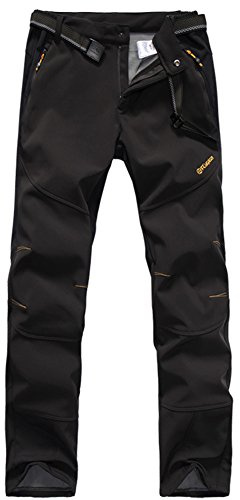 GITVIENAR Herren Gefüttert Winterhose wasserdicht Winddicht atmungsaktiv warm Verdickte Softshellhose Berghose Funktionshose Trekkinghose Wanderhose Herren Outdoorhose Herbst Winter