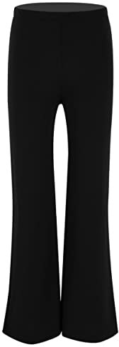 ranrann Kinder Jazz-Hose Tanzhose Latein Standard Hose Lange Glocken Hose Schlaghose Jungen Performance Party Tanzbekleidung Dancewear Schwarz Schwarz 152/12 Jahre