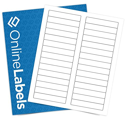 3.434 x 0.667 File Folder Labels - Pack of 300 Labels, 10 Sheets - Inkjet or Laser Printer - Online Labels