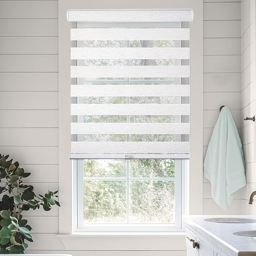 CHICOLOGY Zebra Blinds, Roller Window Shades, Blinds for Windows, Roller Shades for Windows, Window Shades for Home, Window Shades, Pull Down Shades for Windows, 48 W X 72 H, Basic Natural