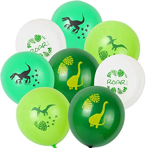 Yiran 16PCS 12 Dinosaurs Latex Balloons for Dinosaur Party Supplies and Dinosaur Party Decorations