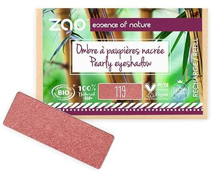 ZAO essence of nature - Recharge Ombre à paupières rectangle Nacrée 119 Rose corail - 1,3 gr