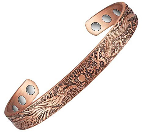 EnerCoppeX Kupferarmband, verwendet für Arthritis und Gelenke, reine Kupfermagnet -Behandlungsarmbänder, für Handgelenkstunnel, 3500 Gauß -wirksame Magnete, gesunde Schmuckgeschenke (CPB-0036SGA)