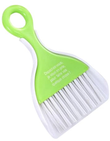 BCOATH Kompaktes Tischbesen mit Kehrschaufel Handbesen für Die Reinigung von Tischplatten Tastaturen und Kleinen Flächen Zufälligen Farben Ideal für Krümel und