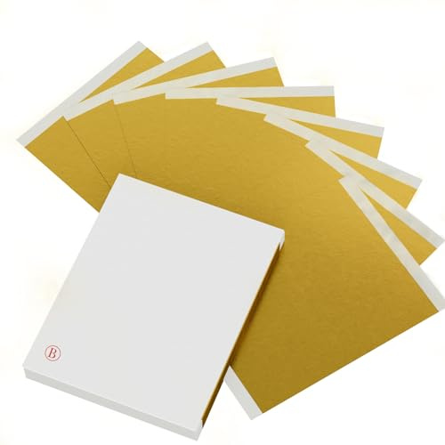 ANRZO - 100 Fogli Foglia d’Oro 15.5x13.5cm - Non Sbiadiscono, Antiossidanti - per Doratura e Pittura Fai da Te