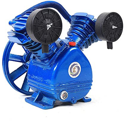 czyuRachel Compresseur d'air 3hp 2,2 kW style V 2 pistons à deux cylindres tête de pompe cylindre piston compresseur outil moteur tête air outil avec filtre à air et silencieux 250 l/min