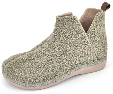 JOMIX Charentaises Femme en Feutre Bottes Femme Hiver Chaussons Femme Pantoufles Femme Élégant Confortable Douce et Chaud Fabriqué en Espagne MD2421 (Vert, 38)