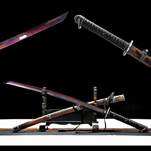 KWXPW 105cm Sekiro Katana,Handpolierte Manganstahl Samurai-Schwerter mit Redwood-Scheide,handgemachtes Undead Cut Samurai-Schwert für Sammlung,Geschenke,Cosplay,Kendo,Kampfsport