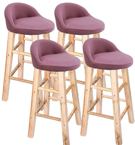 Curved Round Back Bar Stool Slipcovers，Bar Stool Cover Cushion With Round Backs And Arms，13 Indoor Bar Stools Slipcovers ，Counter Stool Cover With Low Arms Chair Protector for Counter Office Desk(Pin