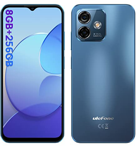 Ulefone Note 16 Pro Telephone Portable, 16GB RAM + 256GB ROM Smartphone Double SIM, Caméra 50MP, 6.52’’ Ecran HD+ Android 13 Smartphone, 4400mAh Dual SIM 4G/WiFi/GPS/OTG/Empreinte Digitale-Bleu