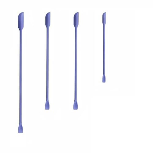 Wopanxye 4pcs Mini Silicone Spatula, Small Spoons Jar Scraper for Mixing Beauty Makeup Narrow Cans, Heat Resistant Long Handle Cooking Cosmetic Lotion Cream Stirrer Get Last Drop from Bottles, Purple