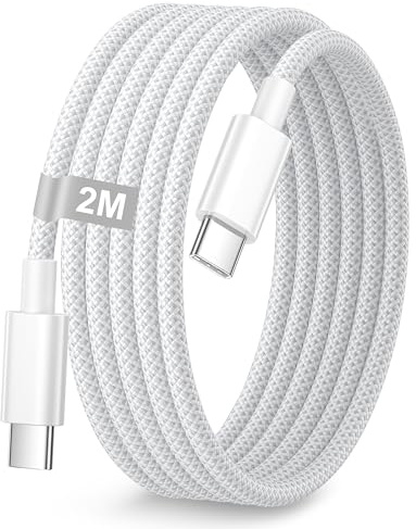 Cable USB C Carga Rápida 2M 60W Cable iPhone 17 16 15 Type C cable Cargador