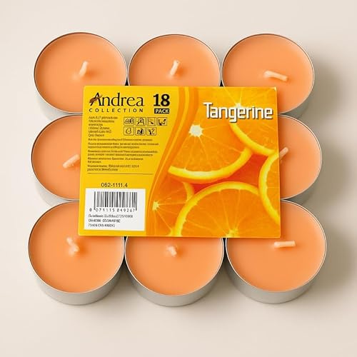 EbenEzer Velas Perfumadas [Mandarina] – Pack de 36 Candelitas Aromáticas | Cera Natural | 4h de Duración | Aroma Relajante para Hogar, Baño o Regalo