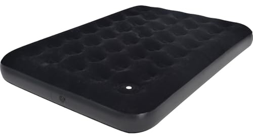 wilko Twin Air Mattress with Built-in Foot Pump, Black, 136cm Width, Vinyl Material