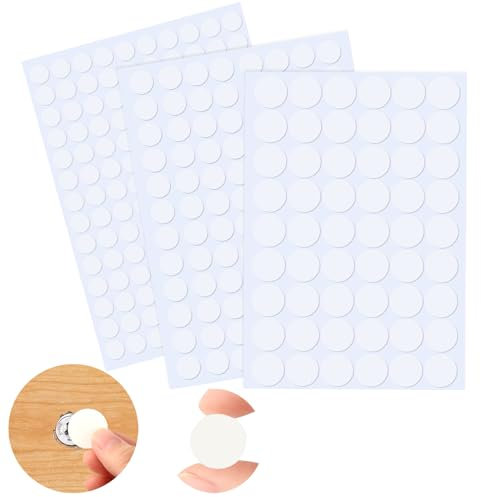 VFANDV 290 Pièces Cache Vis Blanc, 12mm/15mm/21mm PVC Cache Trou Meuble Cache Vis Adhesif Cache Trou Mur Autocollants pour Trous de Vis pour Armoires Murales Bureaux Réparations de Meubles