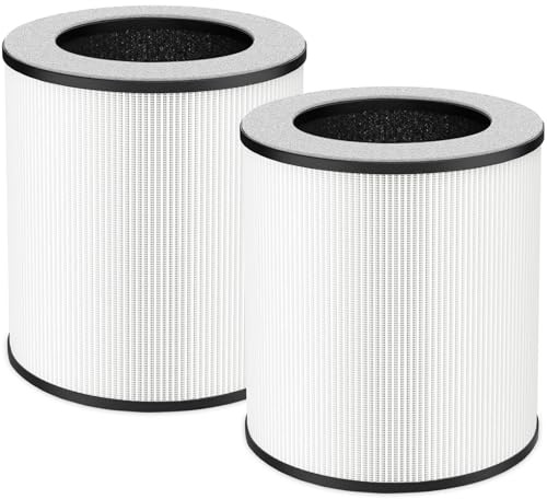 Can-Meageren True HEPA Filter Compatible With AnEgoe ZXBEER ZXA101 Air Purifier, H13 True HEPA Air Cleaner 360° 3-stage Filtration, 3-in-1 High-efficiency (2-Pack)