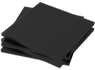 Pawfly 4 Pack Aquarium Filtermedien Pad für Aquarienfilter Aquarium Filtermedien Schwamm Filterwatte Rolle für Sümpfe Teiche Hydroponik Schwarz Schaumstoffwatte für Wasserfiltration, 16 cm L x 14 cm B