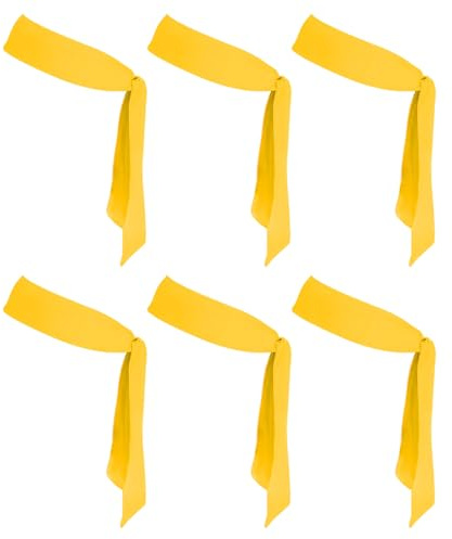 PATIKIL Fascie Per Testa, 6Pz fascia Ninja Karate Regolabile Fascia Sport Antisudore Per Uomini Donne Corsa Tennis Yoga, Giallo