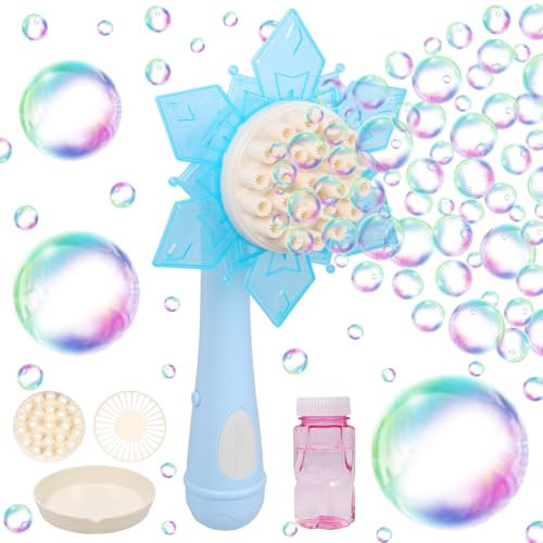 Seifenblasenmaschine, Seifenblasen, Seifenblasenmaschine Kinder, Blumen Automatische Bubble Maschine mit Seifenblasen Flüssigkeit, Seifenblasenstab Seifenblasenspielzeug für Party Geburtstag Hochzeit