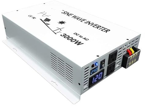 spänningsomvandlare Pure Sine Wave Inverter Power 3000W 24V Solpanel Inverter Generator Batteriomvandlare 12V/48V DC Till 230V/240V AC Inverterare(12V,220V)