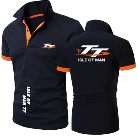 TZPTZNVF Magliette Polo Comode da Uomo per I.s.l.e of M.a.n T..T. Maglietta A Maniche Corte con Colletto A Mezza Manica Maglietta Traspirante Maglietta Colorata-SLanS+ChengS||XXL