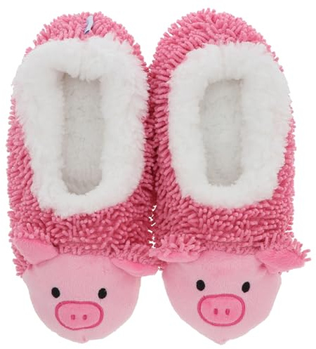 Snoozies! Whimsical Critters Super Soft Sherpa Fleece Ladies House Slippers UK Sizes 3-9 - Cat, Dogs, Frogs & Pigs!