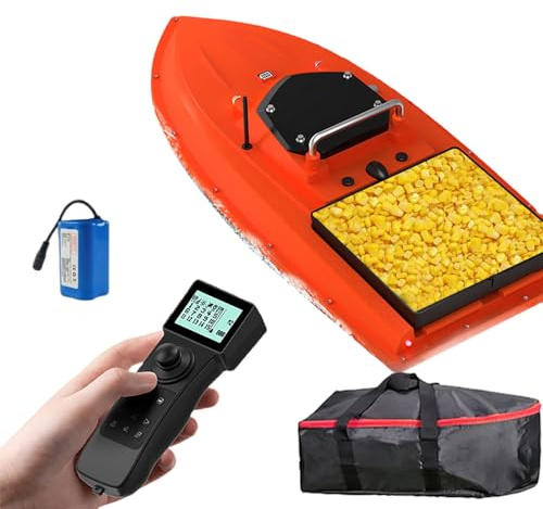 Nuova barca da pesca D80B con esche e GPS/batteria da 46800 mAh/luci notturne, 100 punti di posizionamento, carico 3 kg/6,6 libbre, forza di trazione fino a 3 kg, lancio dell'esca, lancio dell'amo