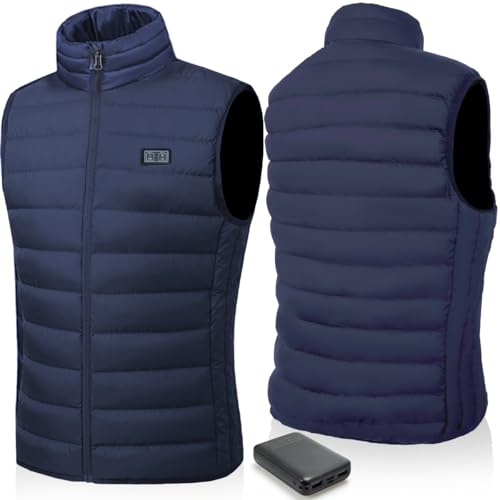 Unzipp Gilet Riscaldato Uomo Donna con Batteria 10000mAh, Giubbotto Elettrico Lavabile con 3 Livelli di Calore, Giacca Invernale Caldo per Esterni e Lavoro – Idea Regalo Perfetta per Natale