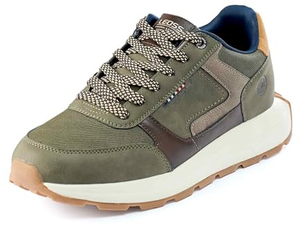 LEOSS ORIGINAL Scarpe da Corsa con Lacci Invernali Sportive Scarpe da Ginnastica con Lacci Casual Sneaker per Uomo Outdoor (Verde, 43 EU, MLE255333-15)