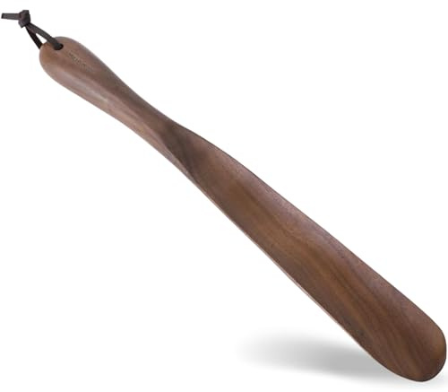 Muso Wood Shoe Horn Long Handle for Seniors,Wooden Shoehorn for Men, Women, Kids,Pregnancy(Walnut 15)