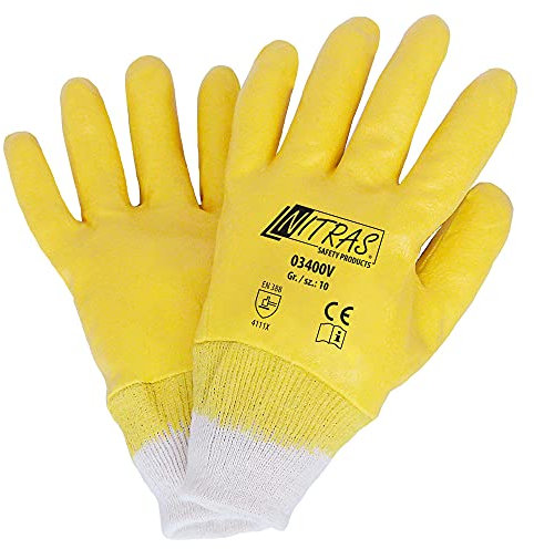 12Paar Handschuhe Nitras Gelb, 9