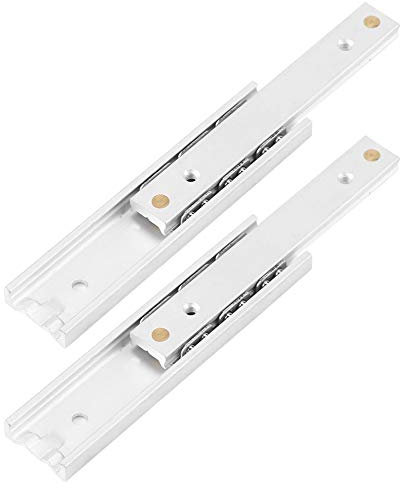 Fdit 2 stücke Aluminiumlegierung Schwere Läufer Kugellager Schubladenführungen Schiene Teleskop Glatte Gleitbahn für Schubladenschrank MEHRWEG VERPAKUNG(140mm)